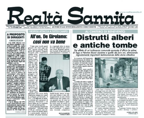 Realtà Sannita, in edicola il nuovo numero del quindicinale di Giovanni Fuccio