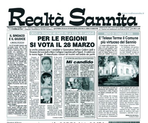 Realtà Sannita, in edicola il nuovo numero