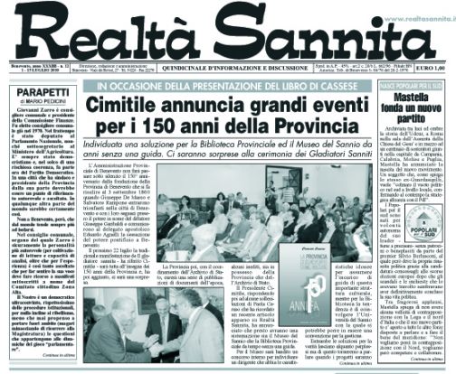 Realtà Sannita, in edicola il nuovo numero