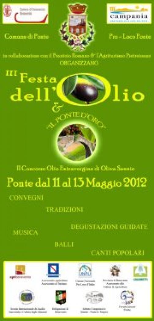 Ponte, Festa dell’Olio: il 7 maggio la presentazione