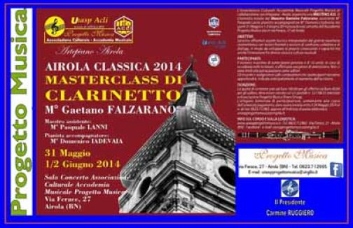 Airola Classica, Progetto Musica Unasp Acli: la Masterclass di Clarinetto di Gaetano Falzarano