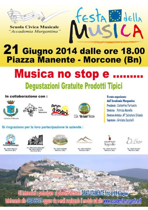 A Morcone Festa europea della musica 2014 ‘Solstizio d’Estate’