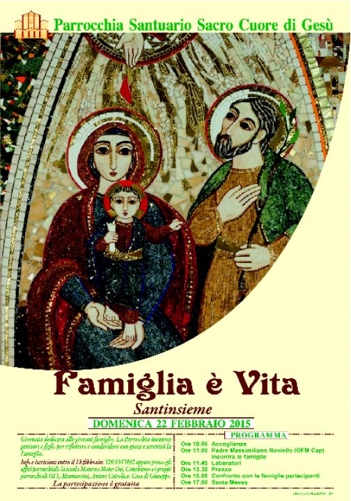 Al Santuario del Sacro Cuore giornata ‘Famiglie è Vita Santinsieme’