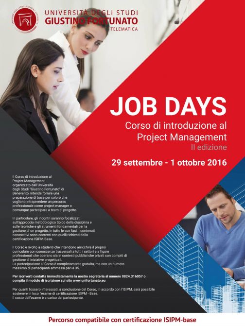 Unifortunato, Job Day: corso di Project Management