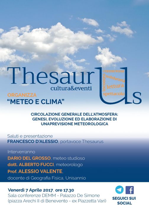 Meteo e Clima, convegno di ‘Thesaurus’ a Benevento