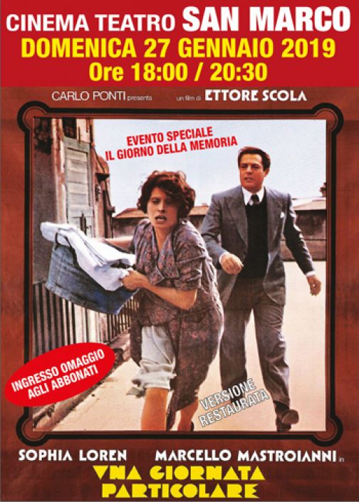Cinema San Marco, domani “Una giornata particolare” di Ettore Scola.