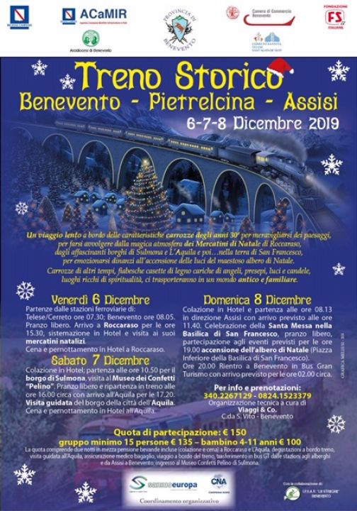 Iscrizioni per il Treno Speciale Benevento-Pietrelcina-Assisi
