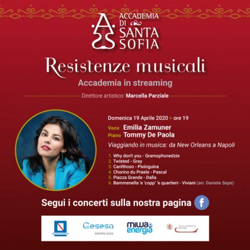 Resistenze Musicali, i concerti in streaming dell’Accademia di S. Sofia